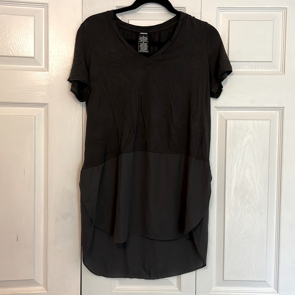 Gray mixed media tunic